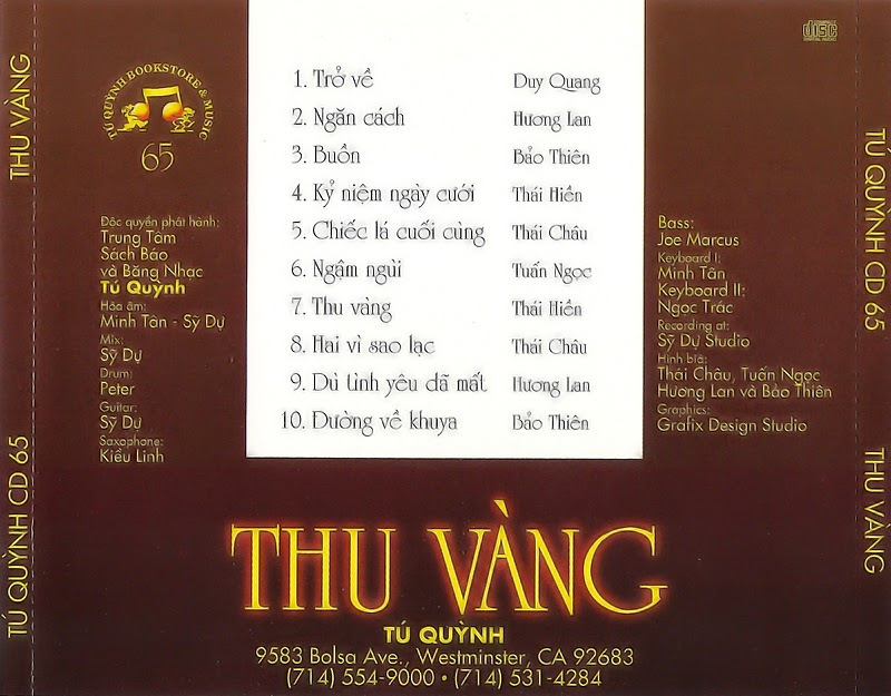 Tú Quỳnh CD065 - Thu Vàng