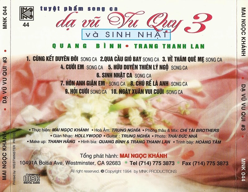 Mai Ngọc Khánh CD044 - Quang Bình, Trang Thanh Lan - Dạ Vũ Vu Quy 3