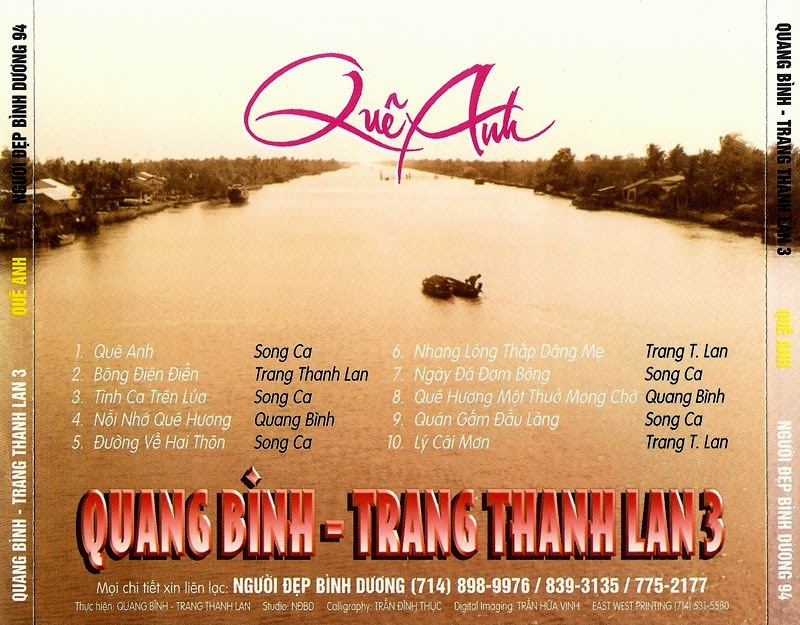 Người Đẹp Bình Dương CD094 - Quang Bình, Trang Thanh Lan - Quê Anh