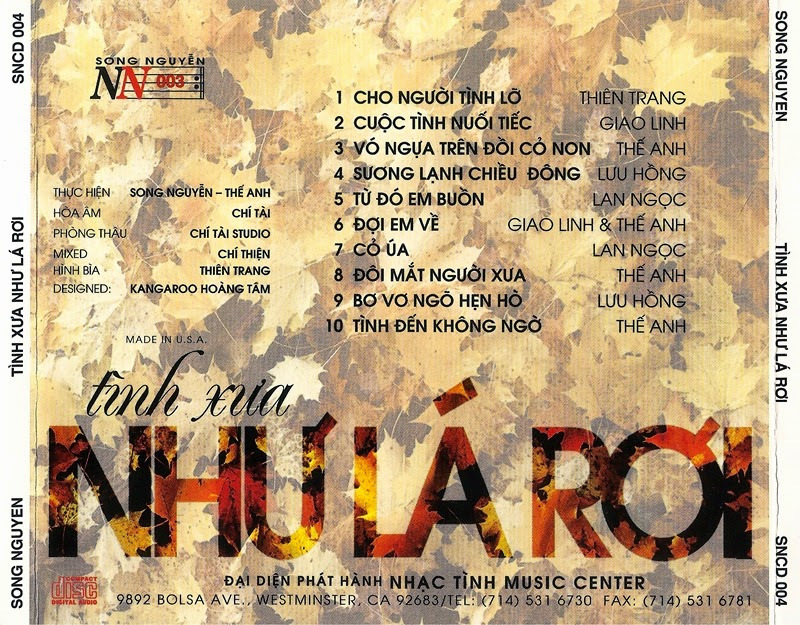 Song Nguyễn CD004 - Tình Xưa Như Lá Rơi