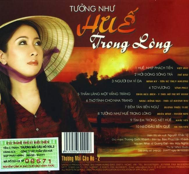 Vafaco CD - Vân Khánh - Tưởng Như Huế Trong Lòng