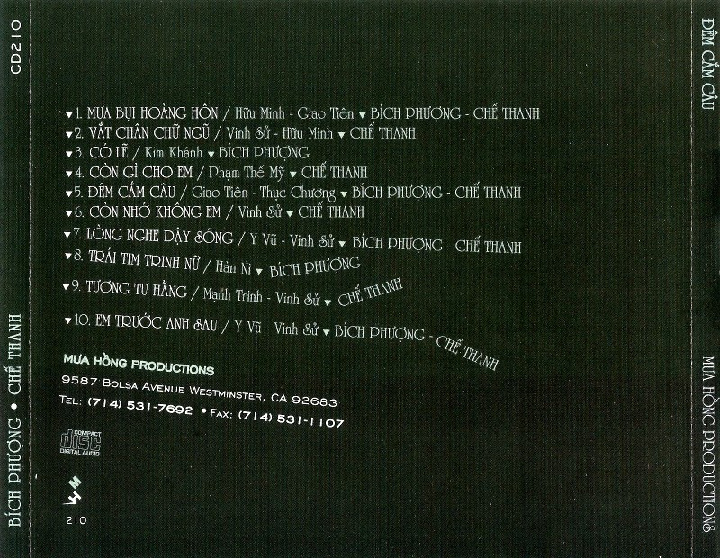 Mưa Hồng CD210 - Bích Phượng, Chế Thanh - Đêm Cắm Câu