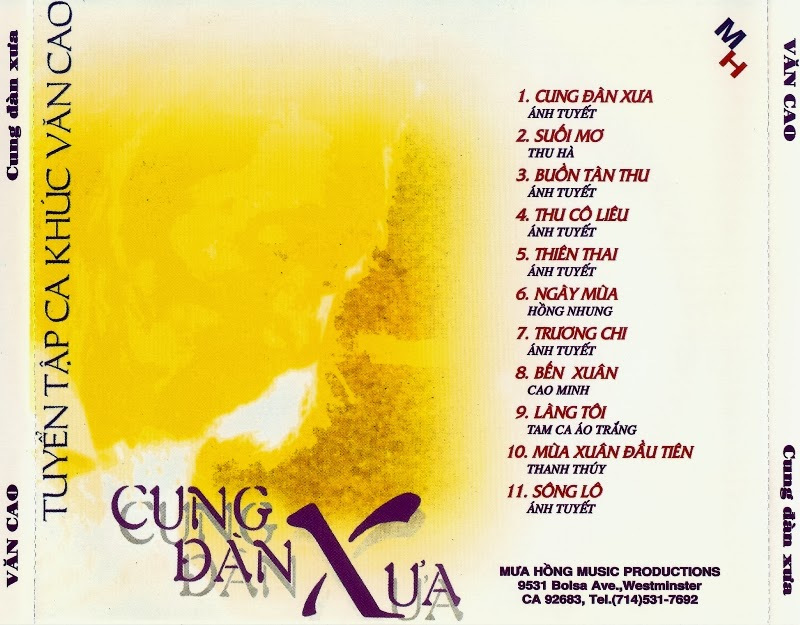 Mưa Hồng CD442 - Tuyển Tập Ca Khúc Văn Cao - Cung Đàn Xưa