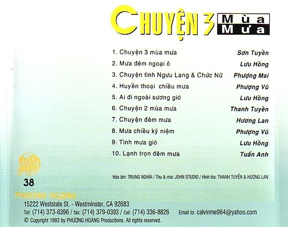 Phượng Hoàng CD038 - Chuyện Ba Mùa Mưa