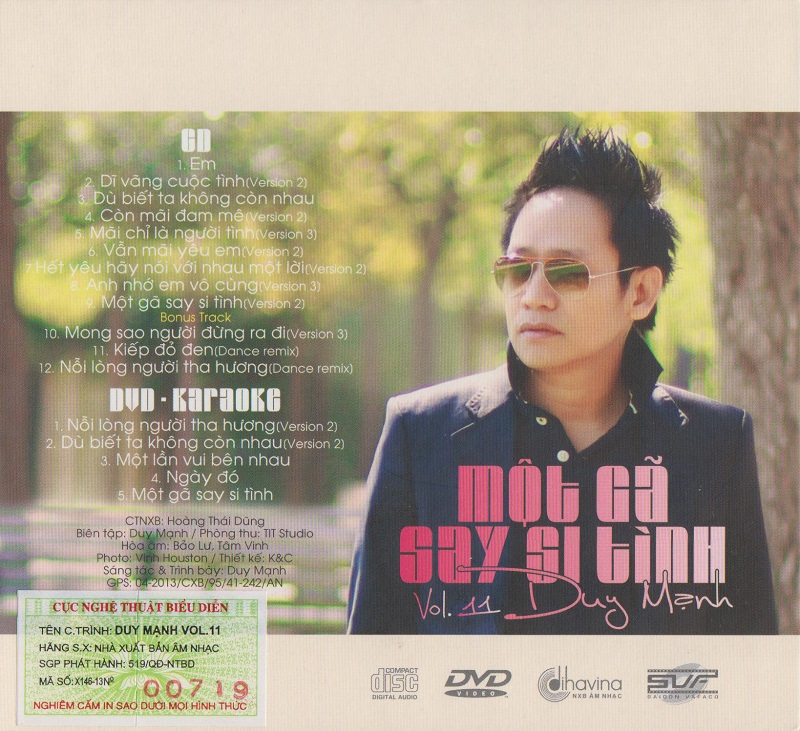 Dihavina CD - Duy Mạnh Vol.11 - Một Gã Say Si Tình