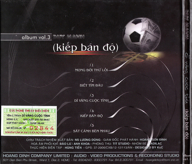 Dihavina CD - Duy Mạnh Vol.3 - Dĩ Vãng Cuộc Tình