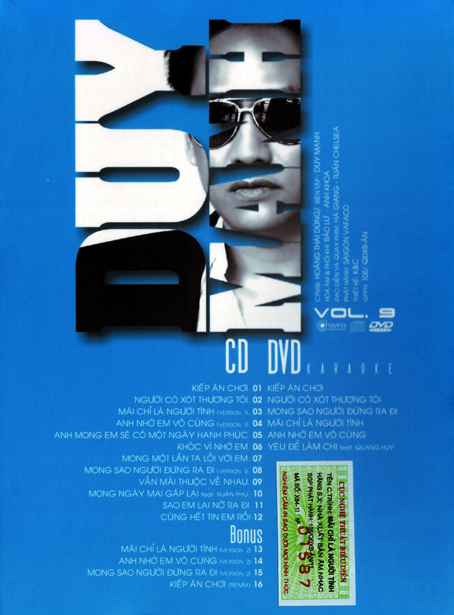 Dihavina CD - Duy Mạnh Vol.9 - Mãi Chỉ Là Người Tình