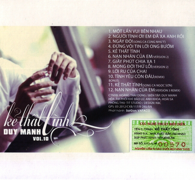Dihavina CD - Duy Mạnh Vol.10 - Kẻ Thất Tình