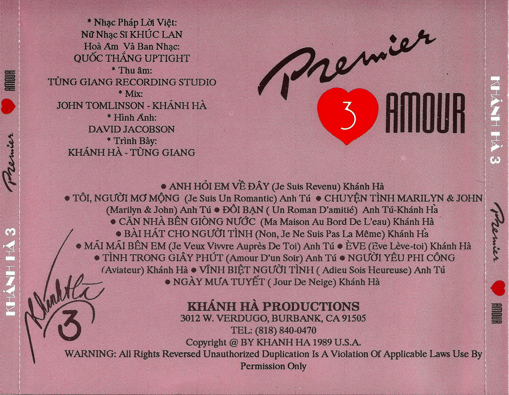 Khánh Hà CD03 - Premier Amour