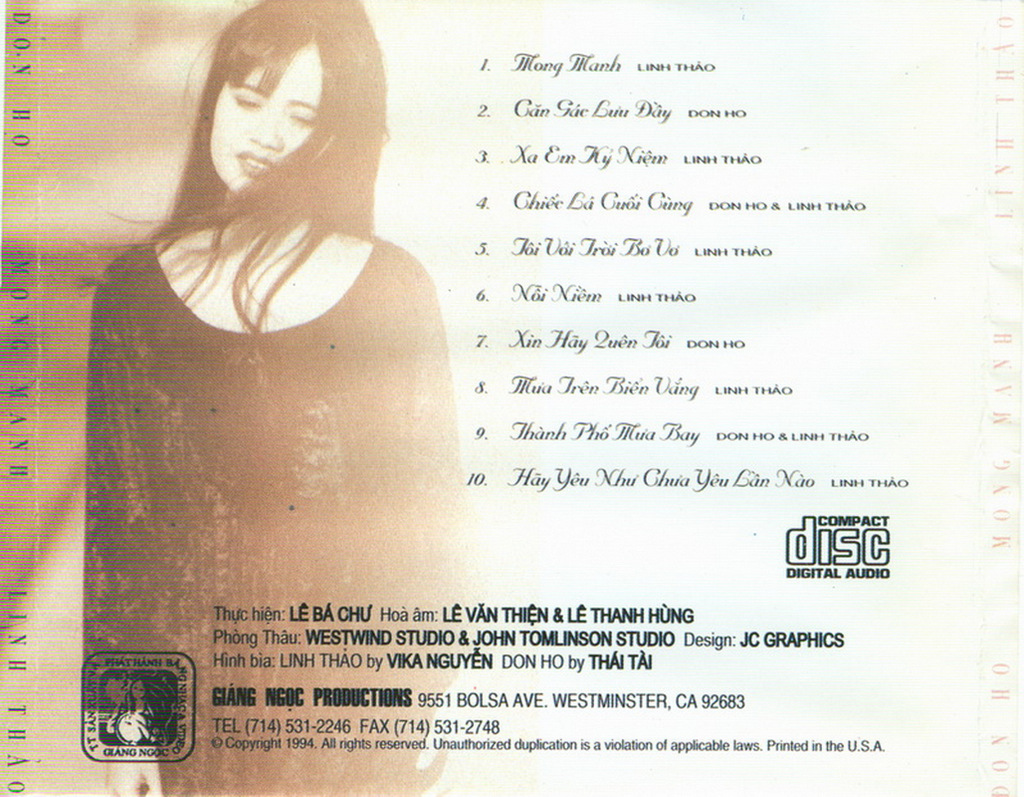 Giáng Ngọc CD - Mong Manh - Don Hồ, Linh Thảo