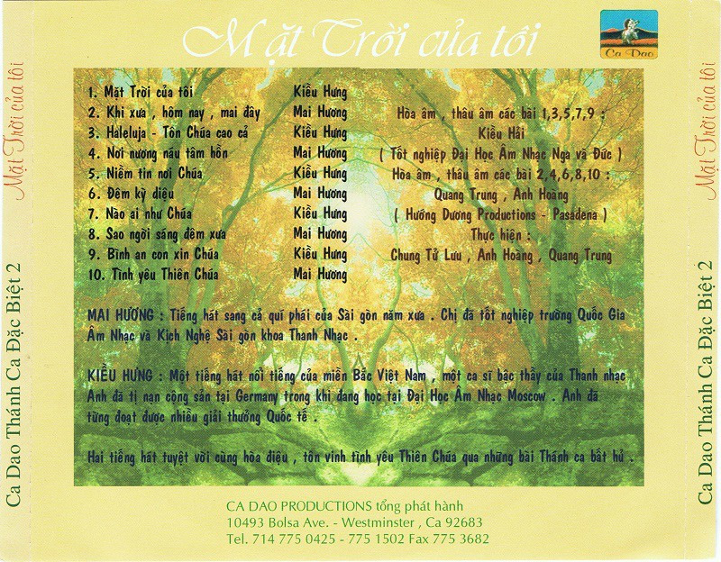 Mặt Trời Của Tôi - Mai Hương, Kiều Hưng (Ca Dao CD)