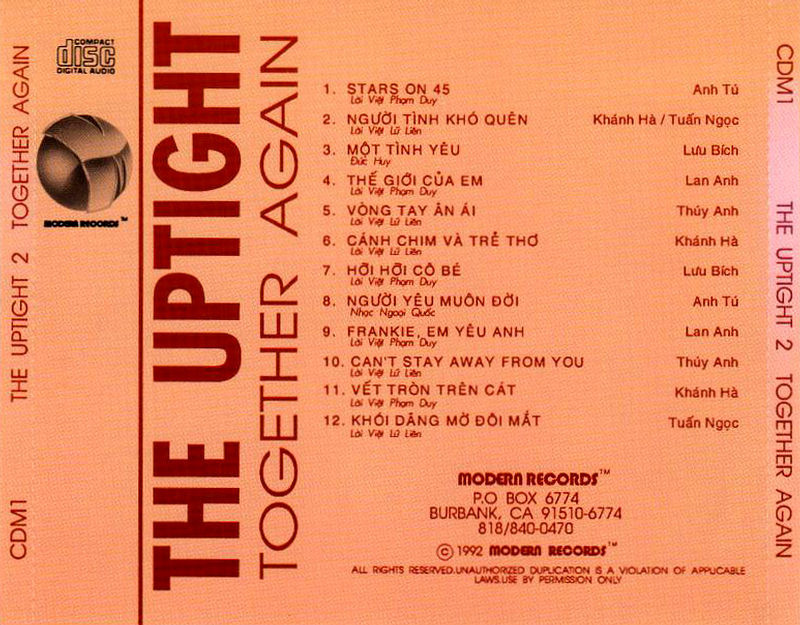 Khánh Hà CD013 - The Uptight 2 - Together Again