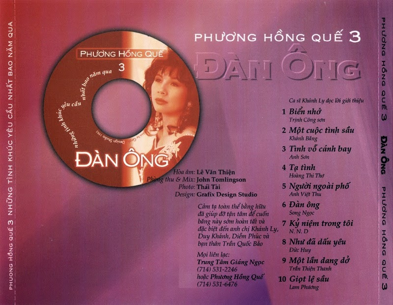 Phương Hồng Quế CD003 - Đàn Ông - Phương Hồng Quế