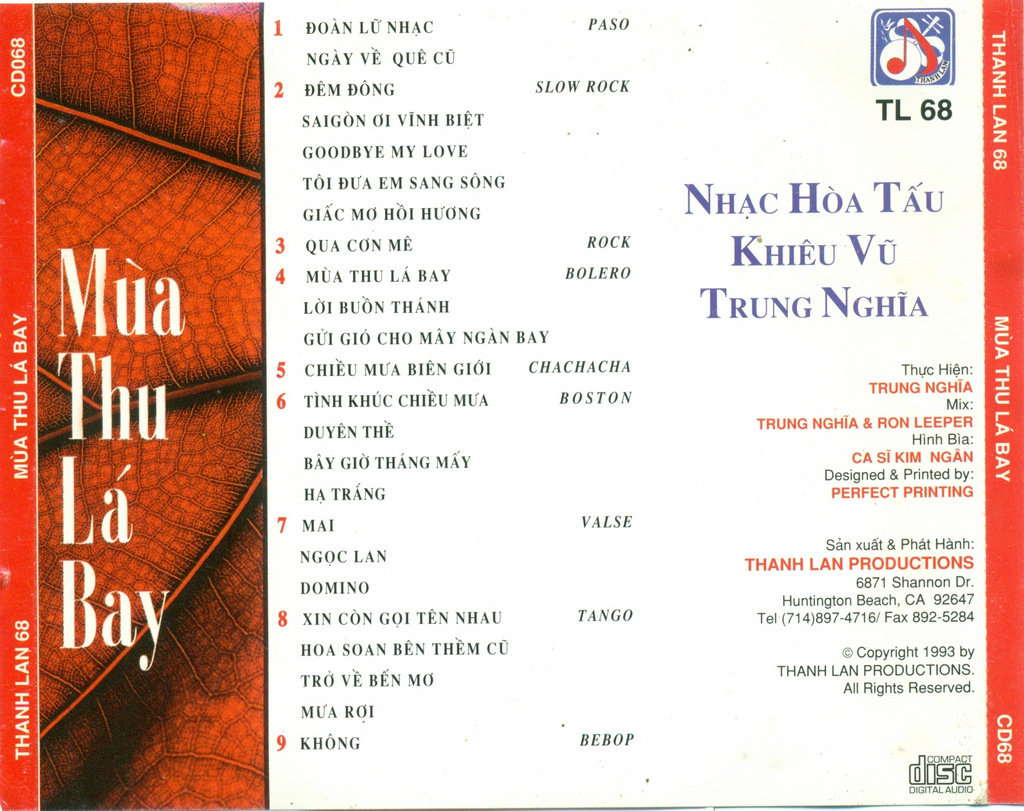 Thanh Lan CD068 - Nhạc Hòa Tấu Khiêu Vũ