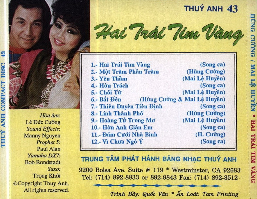 Thúy Anh CD043 - Hai Trái Tim Vàng