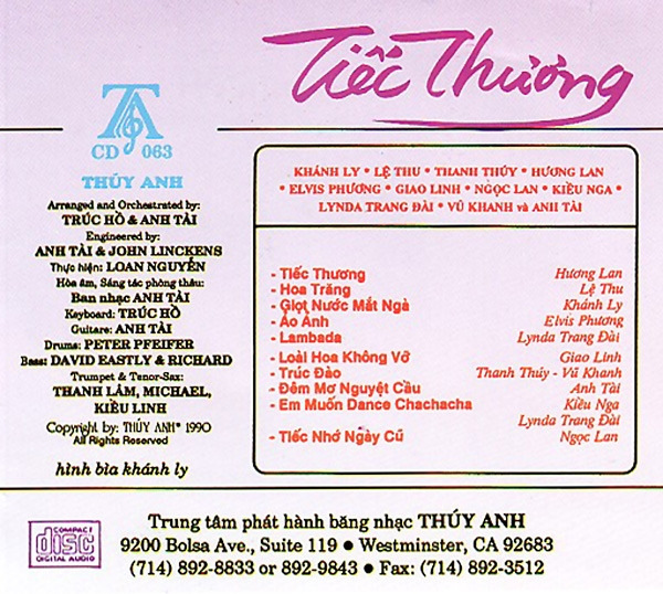 Thúy Anh CD063 - Tiếc Thương