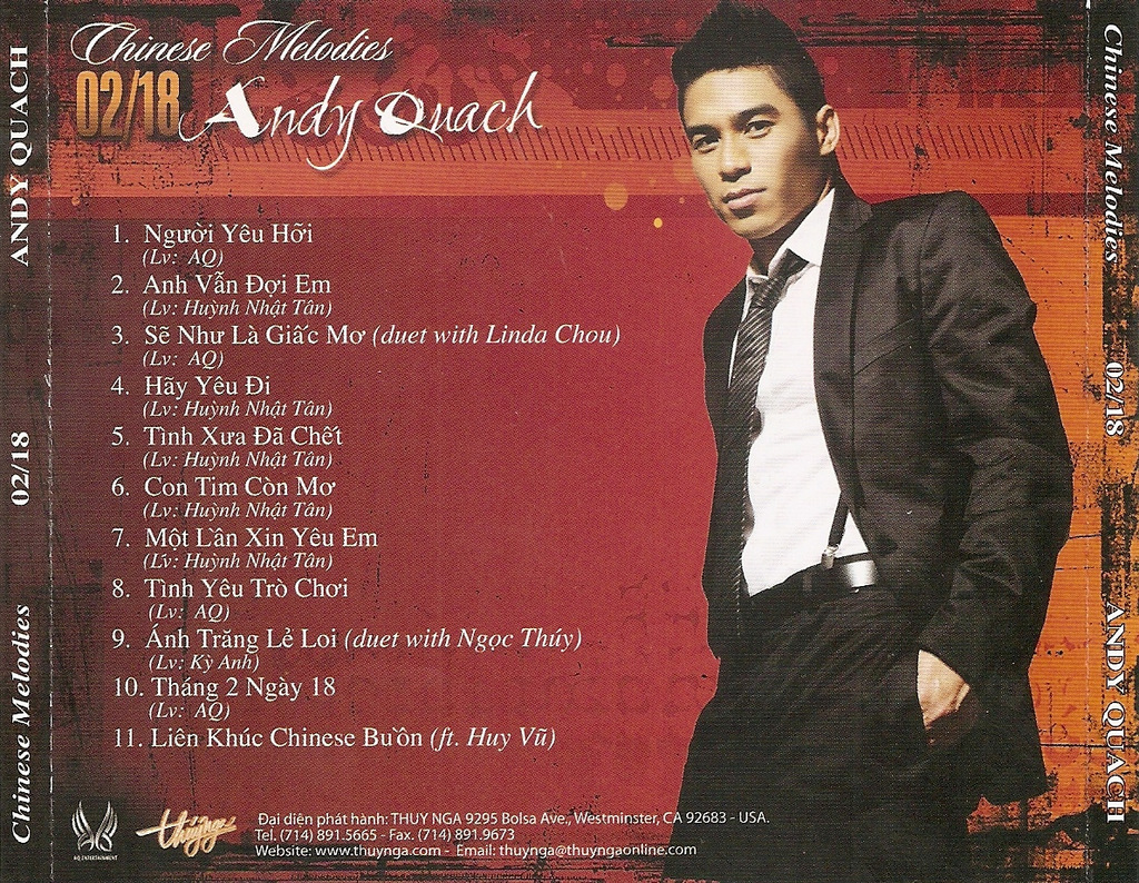 Thúy Nga CD - Andy Quách Chinese Melodies
