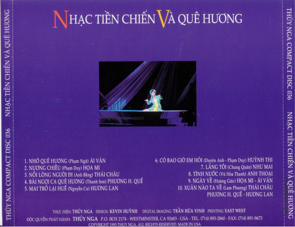 Thúy Nga CD036 - Nhạc Tiền Chiến Và Quê Hương