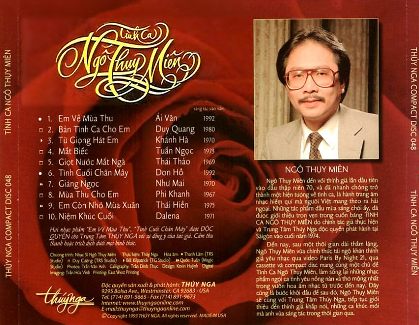 Thúy Nga CD048 - Tình Khúc Ngô Thụy Miên