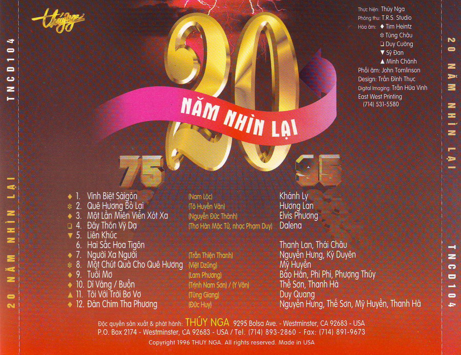 Thúy Nga CD104 - Hai Mươi Năm Nhìn Lại