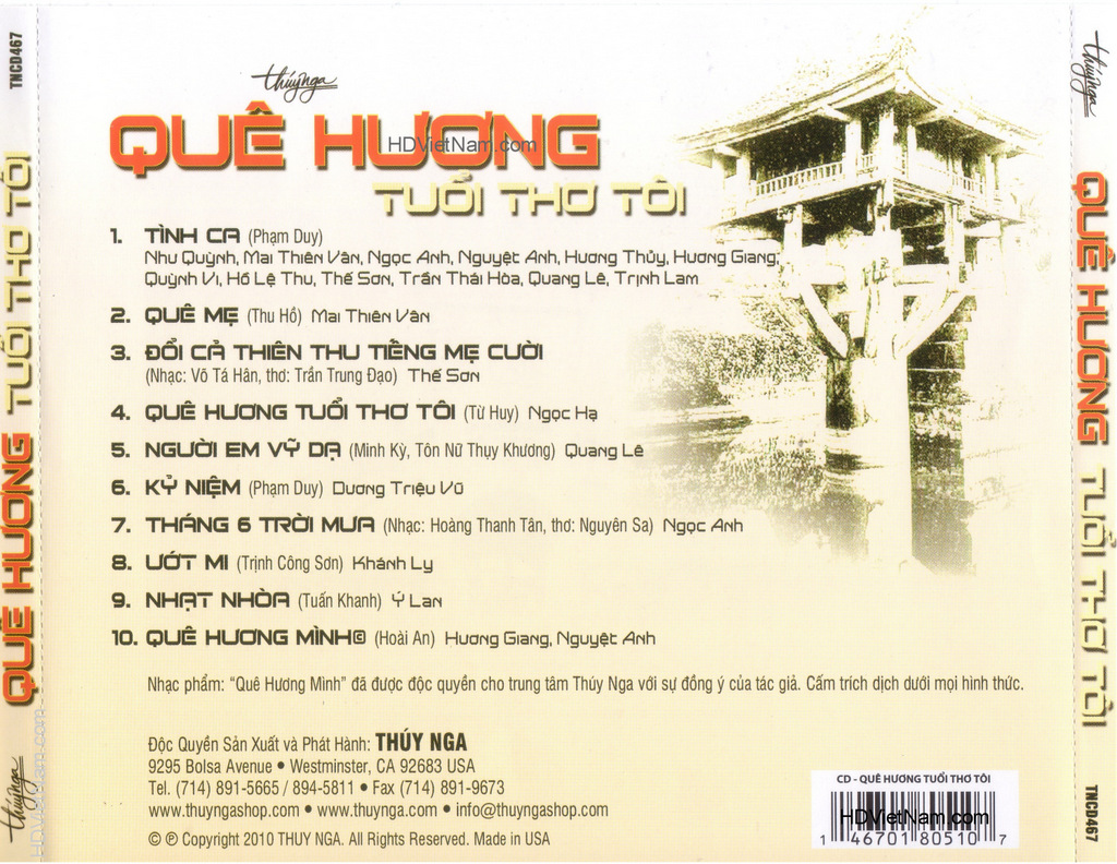 Thúy Nga CD467 - Quê Hương Tuổi Thơ Tôi