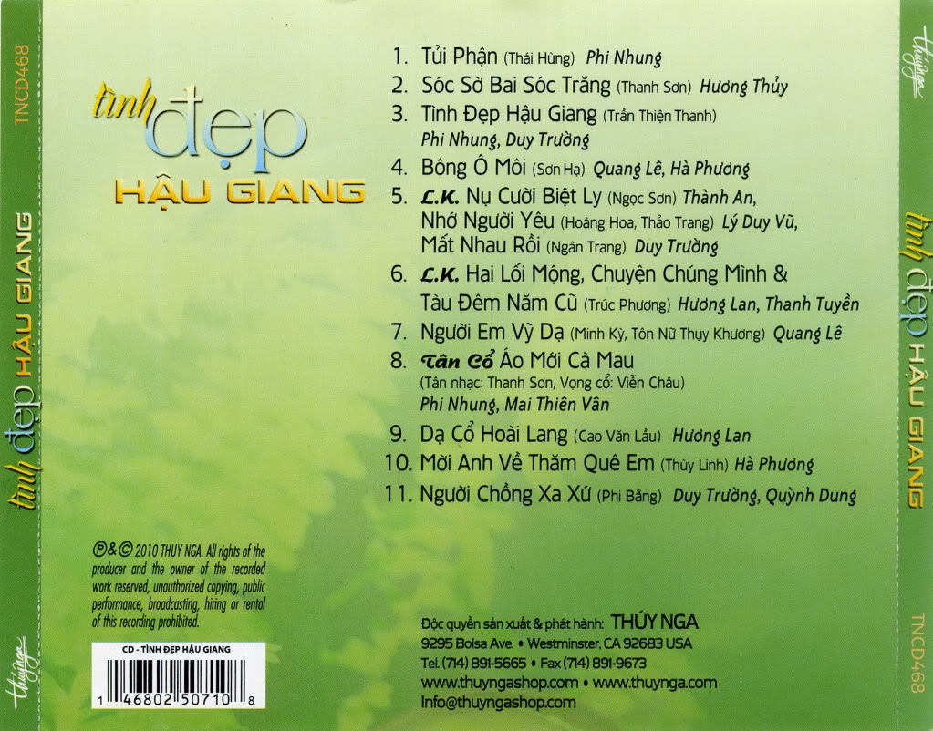 Thúy Nga CD468 - Tình Đẹp Hậu Giang