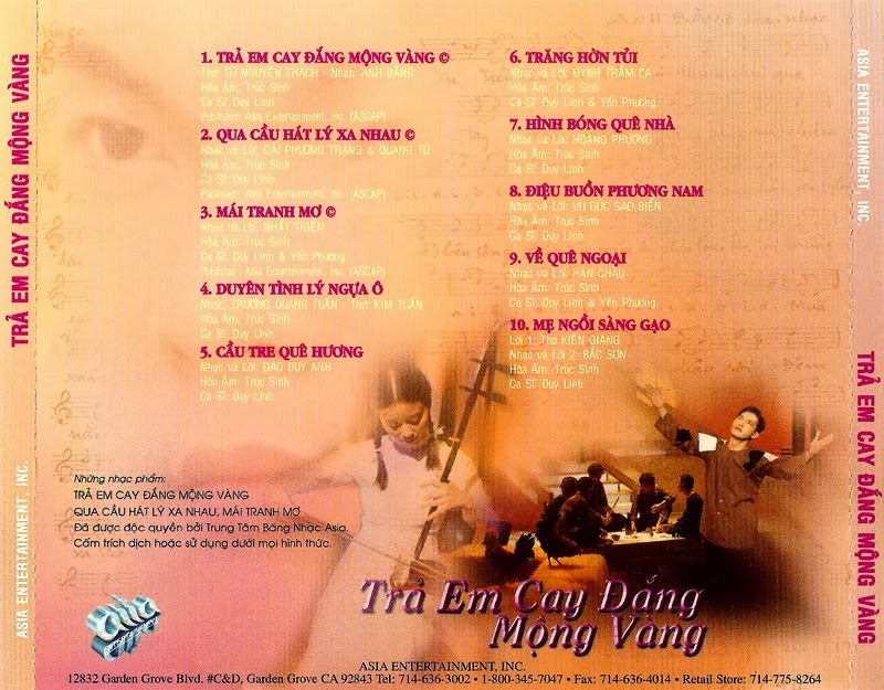 Asia CD108 - Duy Linh - Trả Em Cay Đắng Mộng Vàng