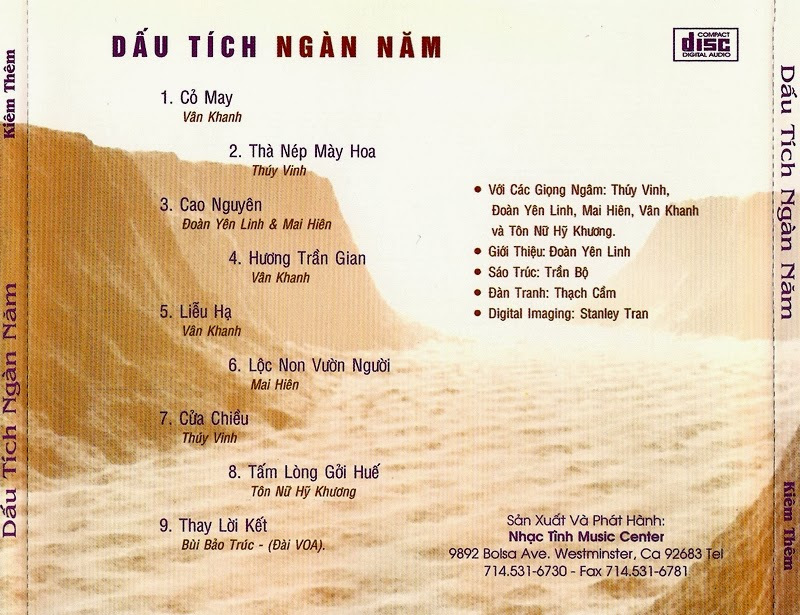 Nhạc Tình Music CD - Thi Phẩm Kiêm Thêm - Dấu Tích Ngàn Năm 2