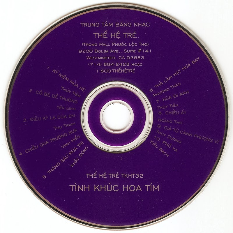 Thế Hệ Trẻ CD032 - Tình Khúc Hoa Tím