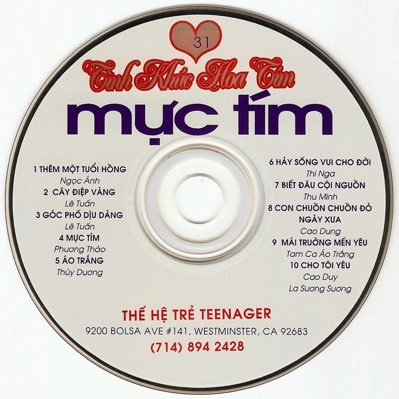 Thế Hệ Trẻ CD031 - Tình Khúc Hoa Tím