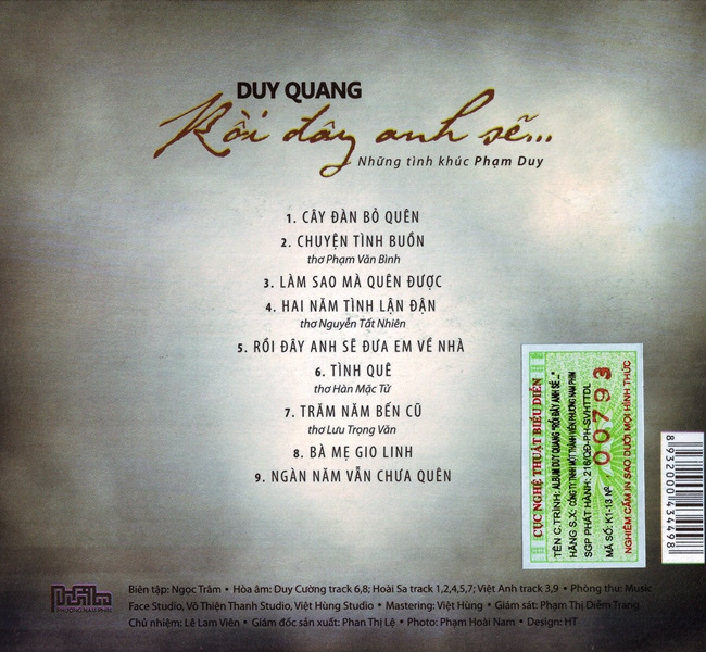 Phương Nam CD - Duy Quang - Rồi Đây Anh Sẽ