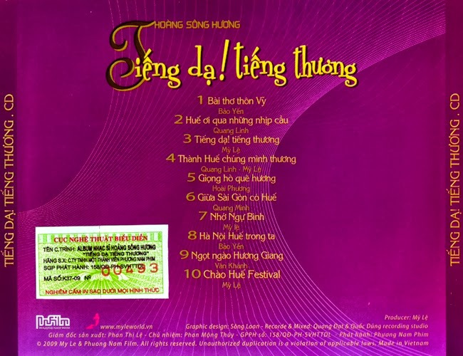 Phương Nam CD - Nhạc Sĩ Hoàng Sông Hương - Tiếng Dạ Tiếng Thương