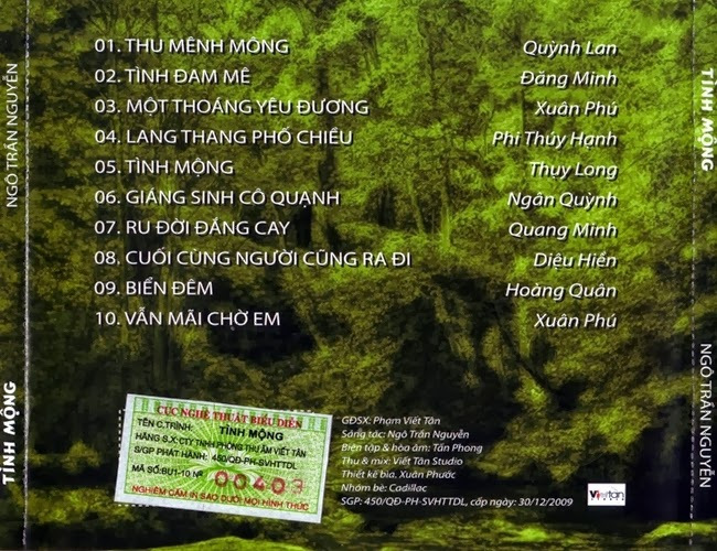 Viết Tân CD - Nhạc Sĩ Ngô Trần Nguyễn - Tình Mộng