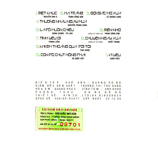 Rạng Đông CD - Quang Dũng - Gợi Giấc Mơ Xưa