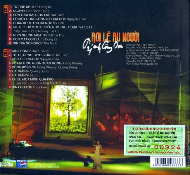 Phương Nam CD - Trịnh Công Sơn - Rơi Lệ Ru Người (2 CDs)