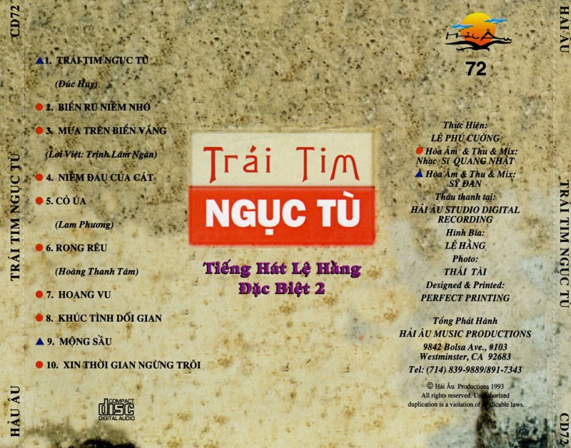 Trái Tim Ngục Tù - Lệ Hằng (Hải Âu CD072)
