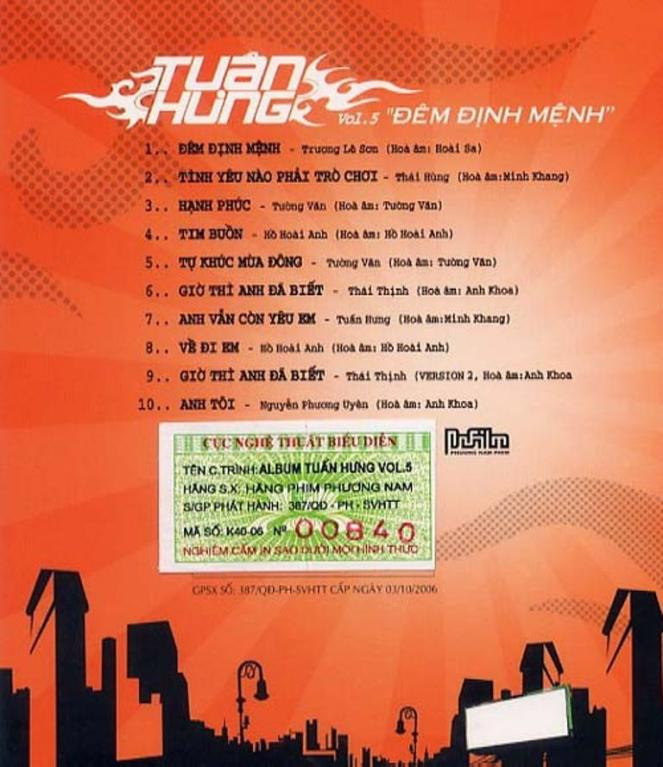 Phương Nam CD - Đêm Định Mệnh - Tuấn Hưng Vol. 5