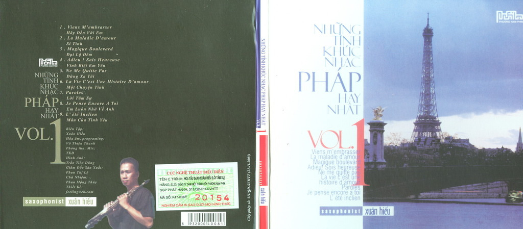 Phương Nam CD - Saxophonnist Xuân Hiếu Vol 1 - Những Tình Khúc Nhạc Pháp Hay Nhất