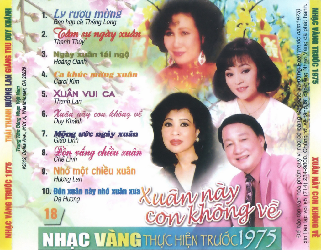 Nhạc Vàng CD 018 - Xuân Này Con Không Về