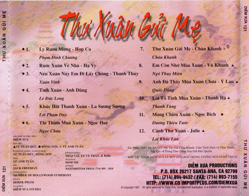 Diễm Xưa CD 121 - Thư Xuân Gửi Mẹ