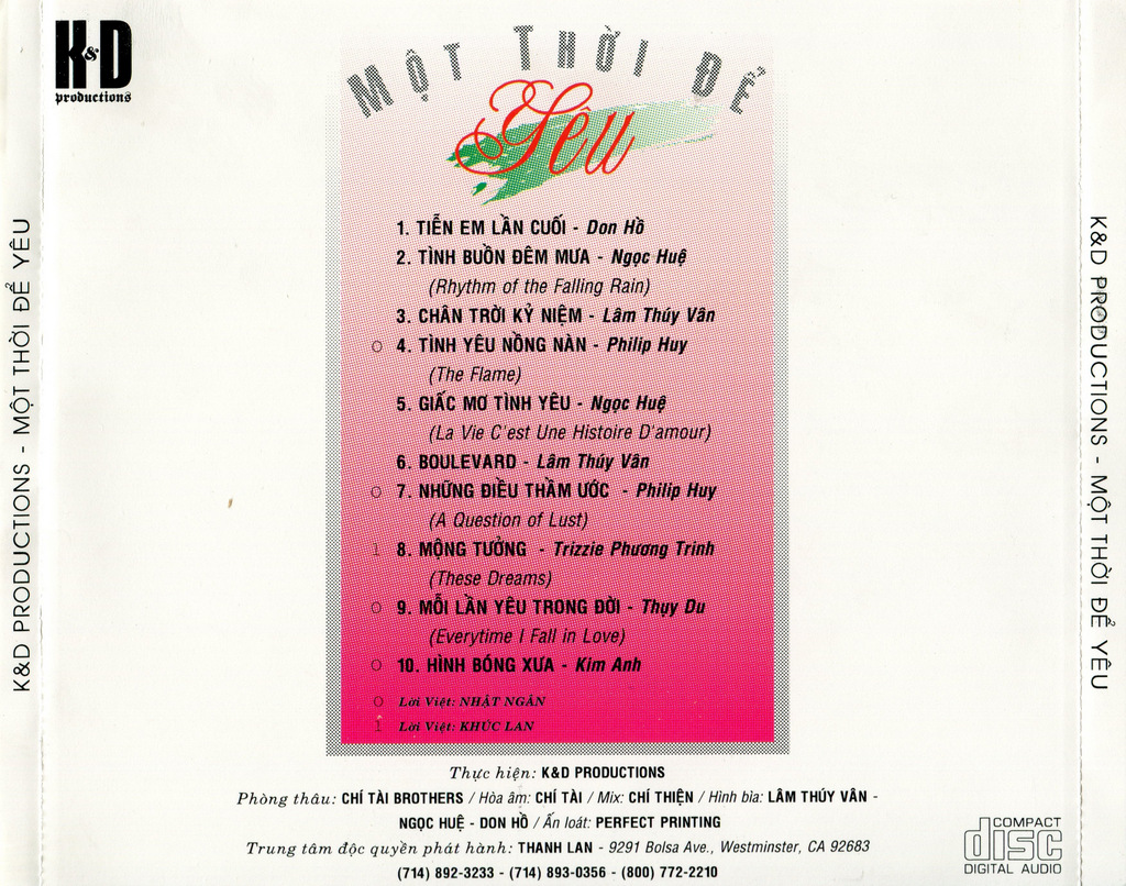 K&D CD01 - Một Thời Để Yêu
