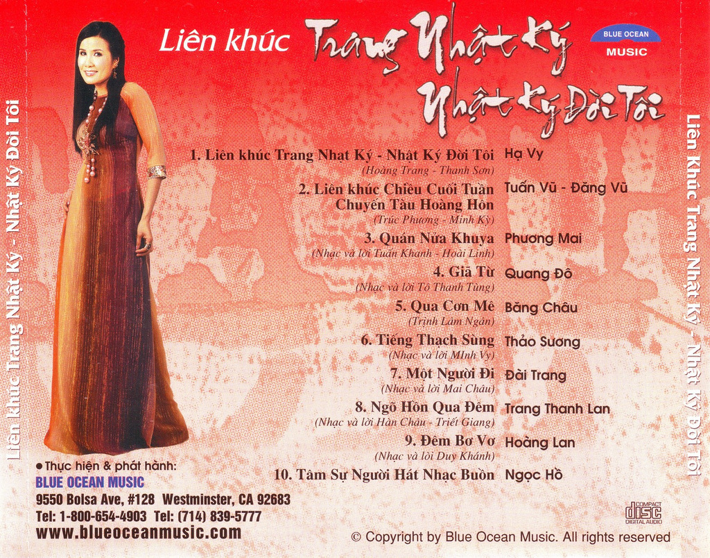 Blue Ocean CD Gold 13 - Liên Khúc Trang Nhật Ký, Nhật Ký Đời Tôi