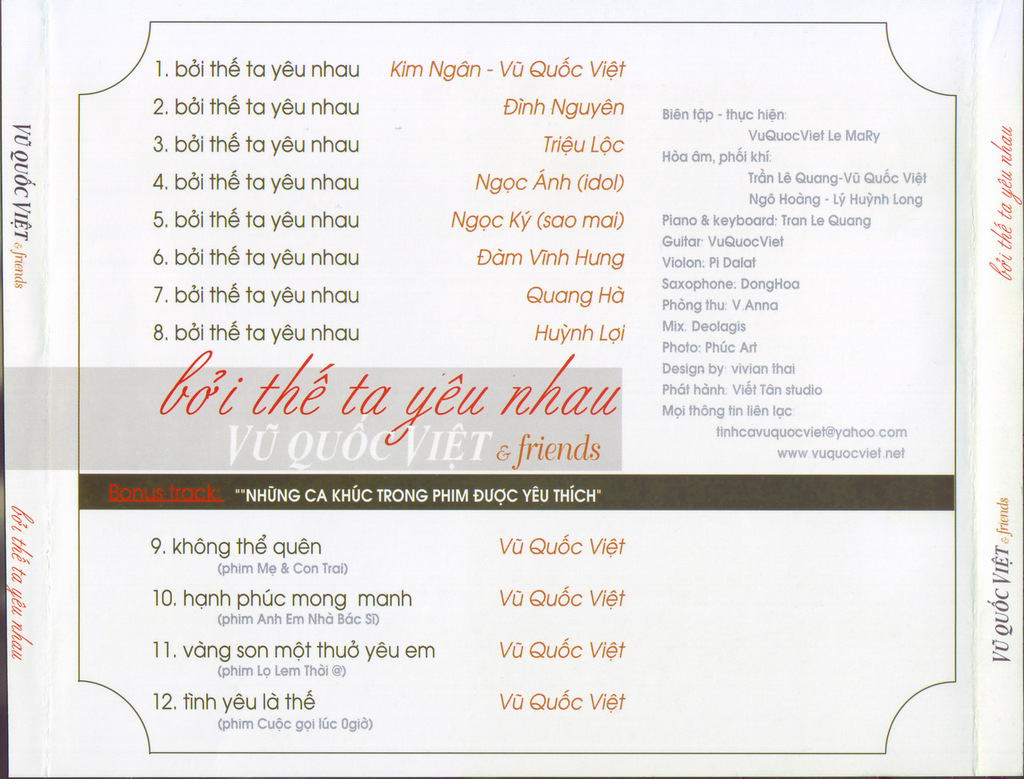 Viết Tân CD - Bởi Thế Ta Yêu Nhau