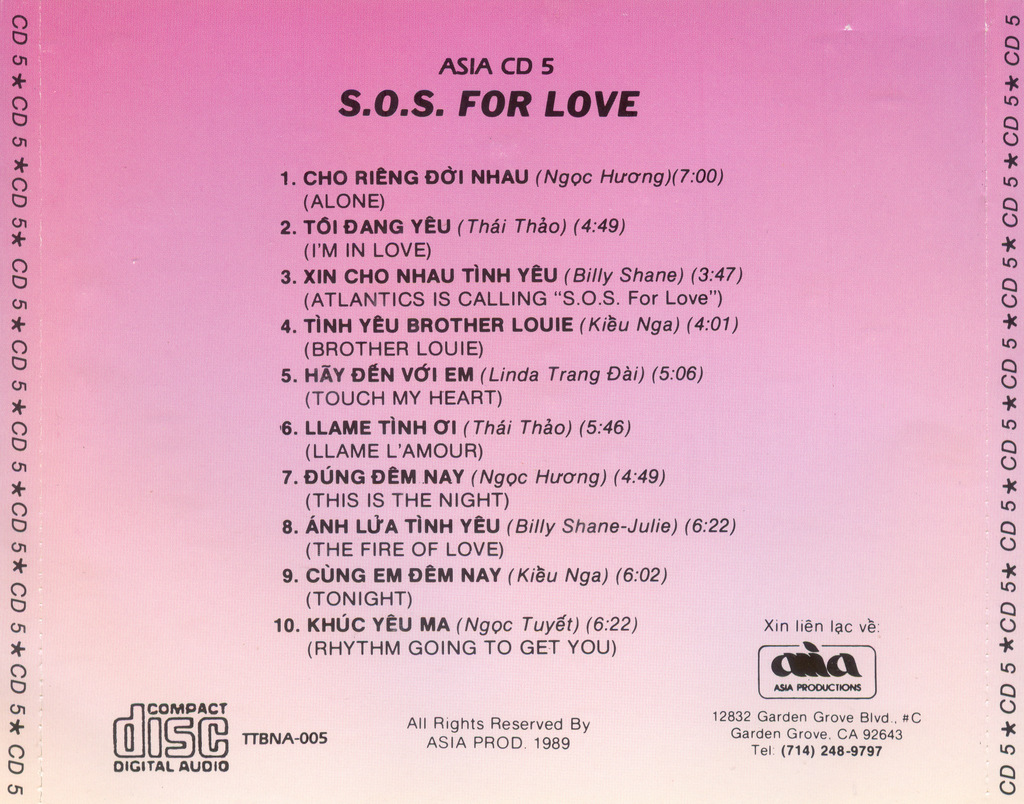 Asia CD 005 - S.O.S For Love