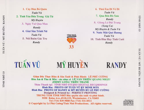 Tình Nhớ CD 033 - Tuấn Vũ, Mỹ Huyền, Randy