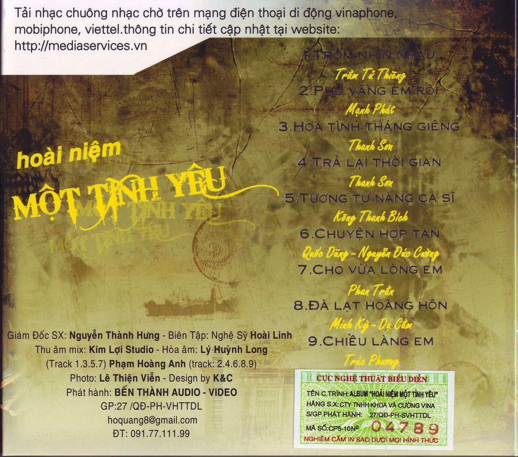 Khoa & Cường Vina CD - Hoài Niệm Một Tình Yêu