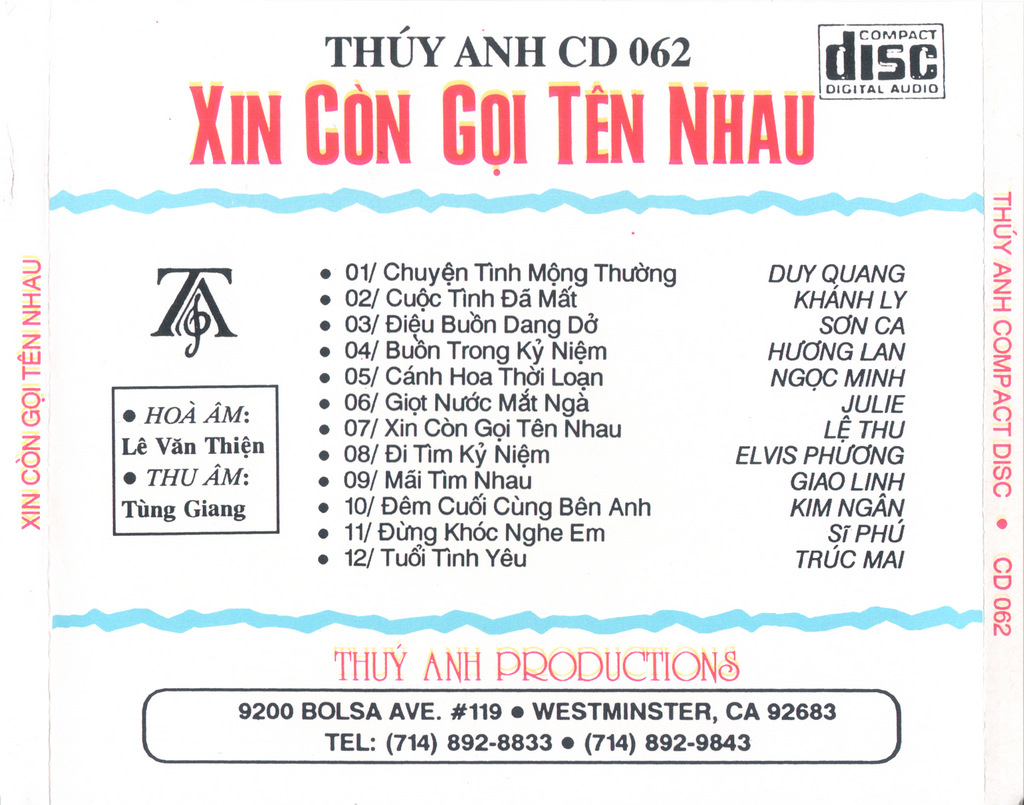 Thúy Anh CD062 - Xin Còn Gọi Tên Nhau