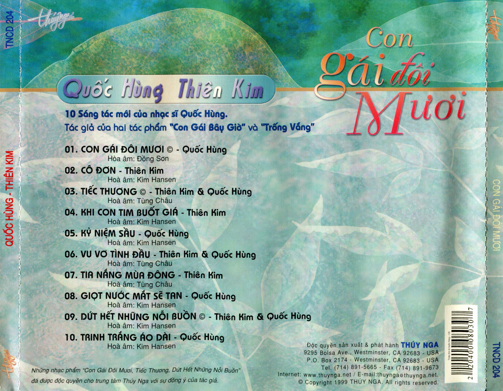 Thúy Nga CD204 - Con Gái Đôi Mươi