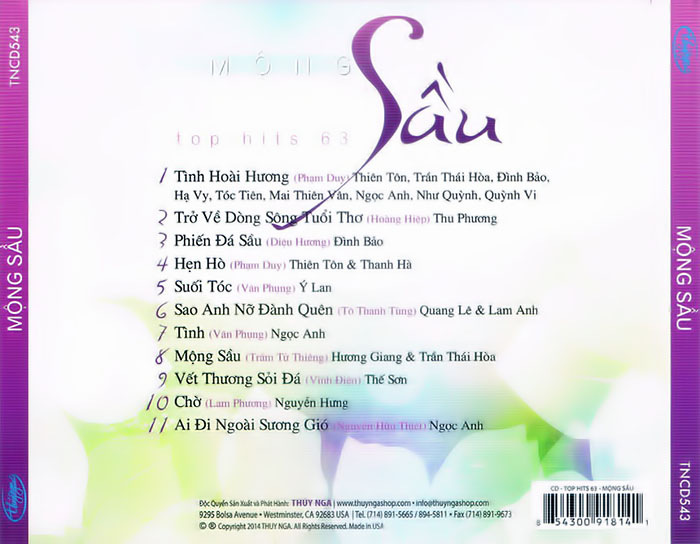 Thúy Nga CD543 - Mộng Sầu