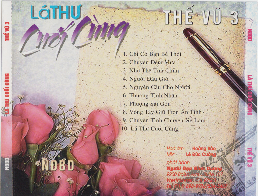 Người Đẹp Bình Dương CD - Lá Thư Cuối Cùng